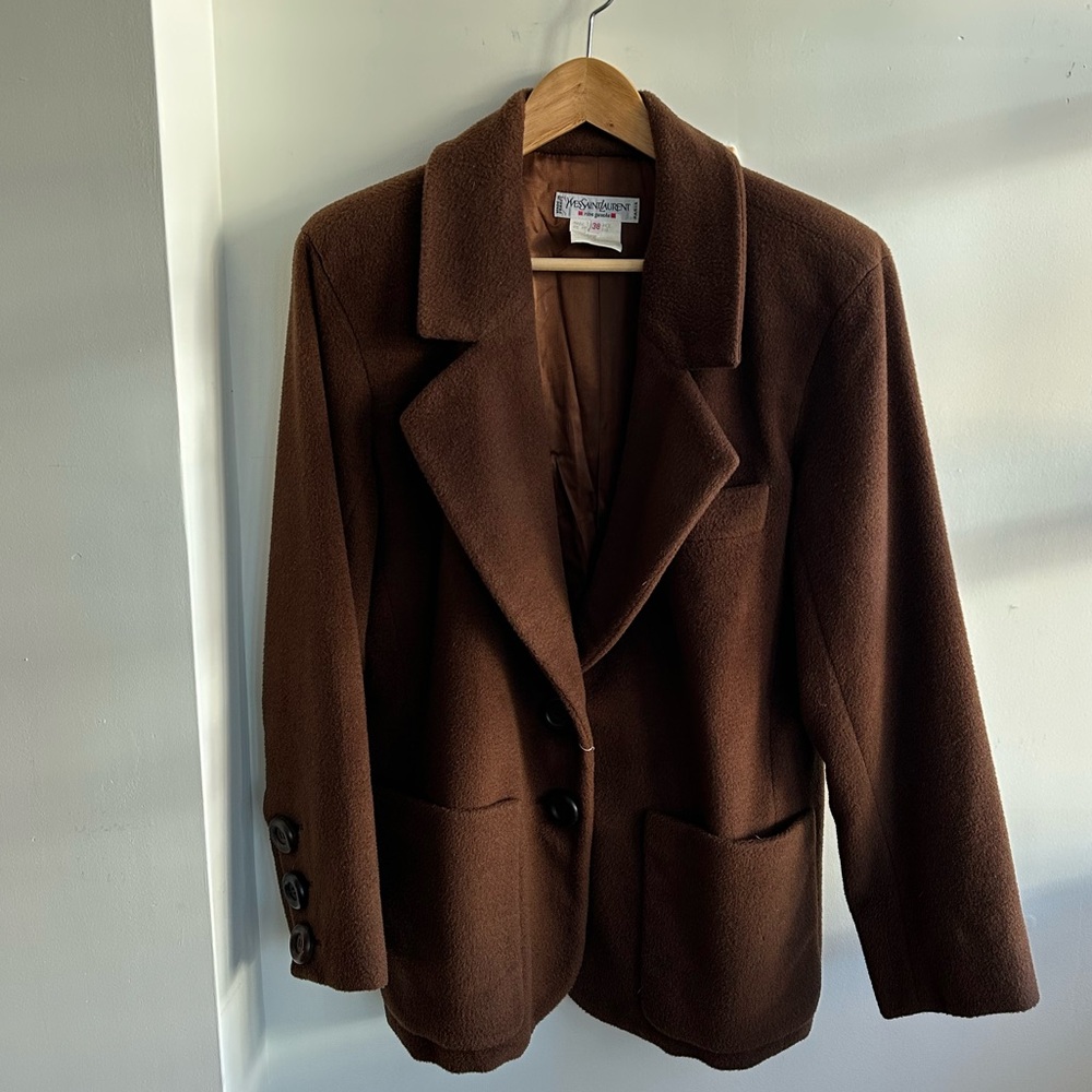 Vintage Yves Saint Laurent Rive Gauche YSL Wool & Cashmere Jacket Coat